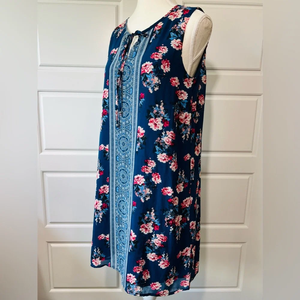C‎ Floral Print Sleeveless Dress Ladies Summer Casual Sun Dress Medium